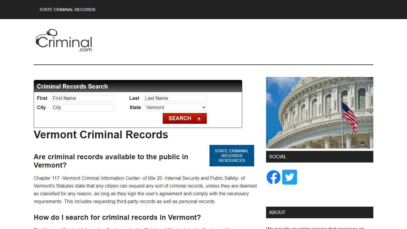 Vermont Criminal Records